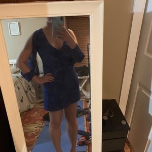Blue long sleeved dress